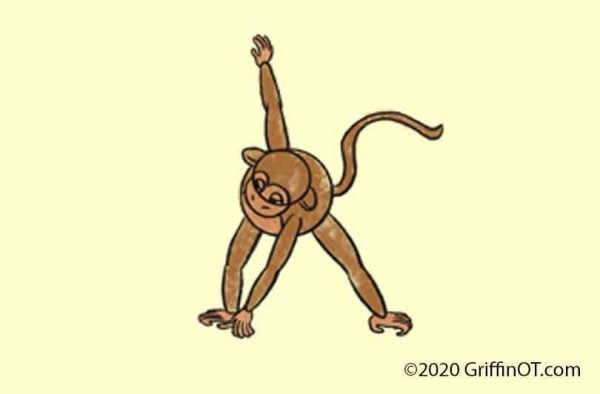 Cartoon monkey windmill