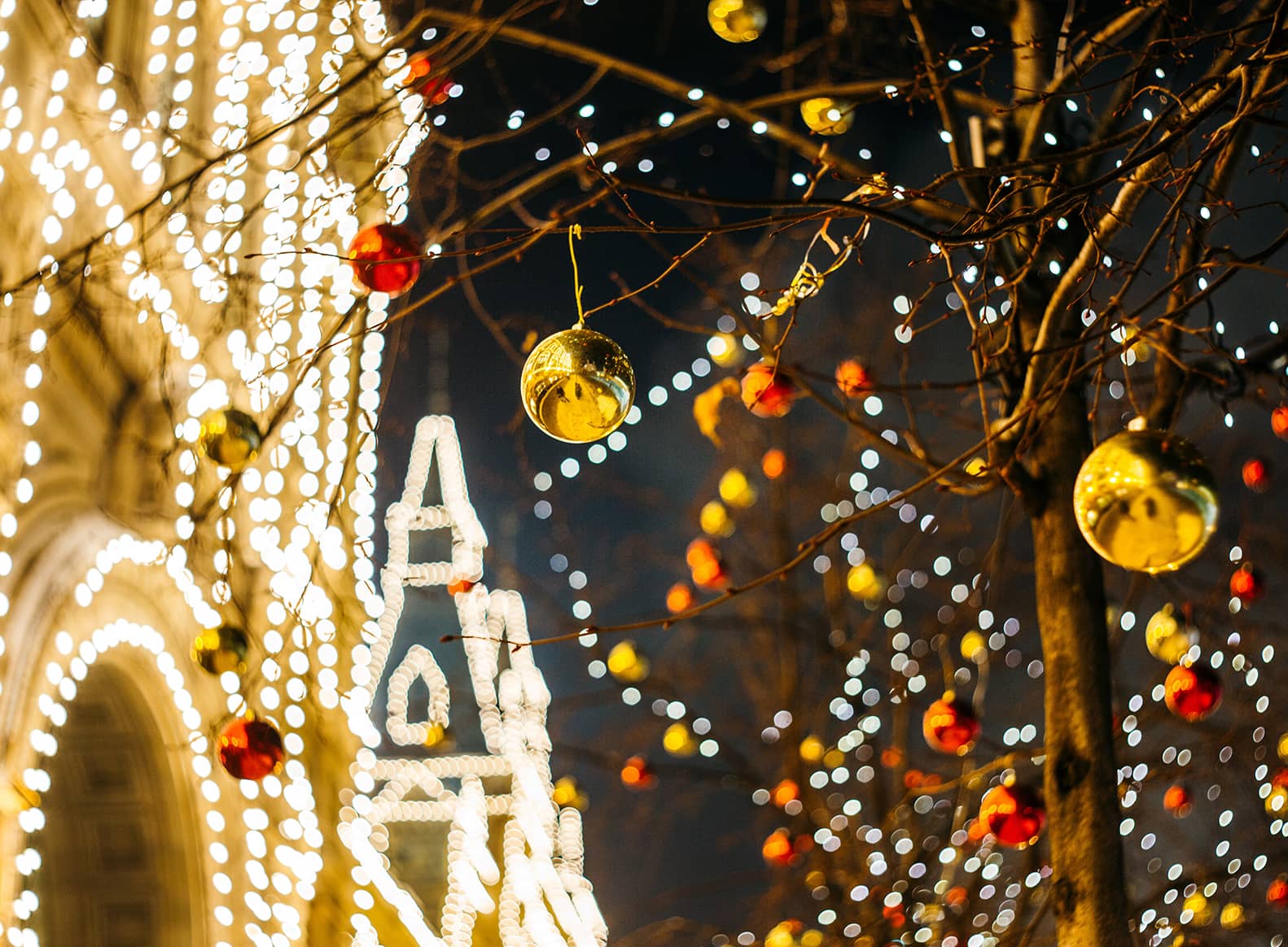 christmas tree and lights text tips for sensory processing at christmas