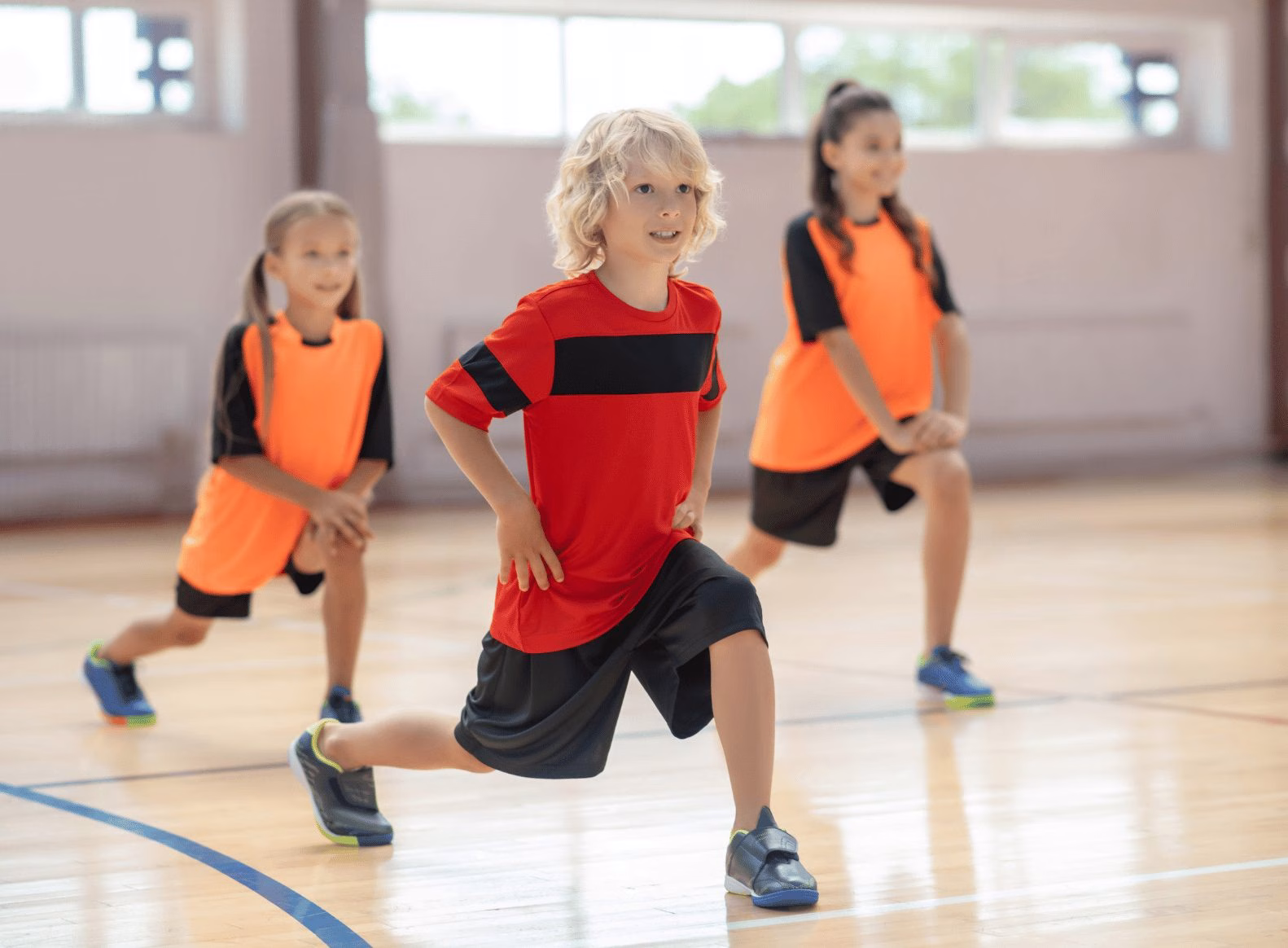 sensory circuits problems three children stretching in sensory circuits